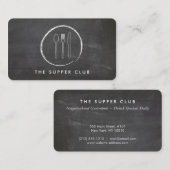 スコップスプーンナイフチョークボードのロゴ 名刺 (正面/裏面)