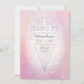 スコップドアイスクリームテーマブライダルシャワー 招待状 (正面)