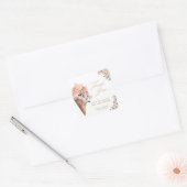 スコップドアイスクリームピンクフローラブライダルシャワー スクエアシール (封筒)