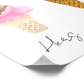 スコップドアイスクリームフレーバーブライダルシャワーバー ポスター (角)