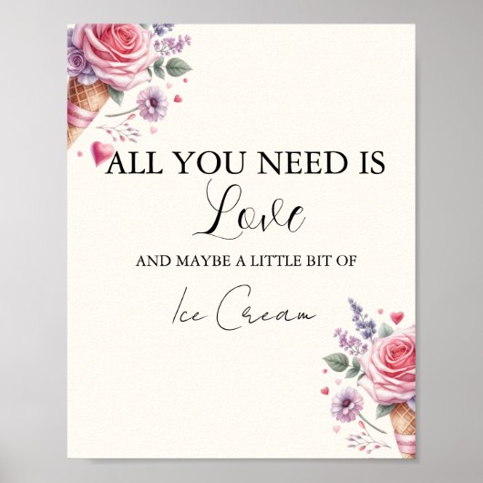 スコップドアイスクリームフレーバーブライダルシャワーバー ポスター (正面)