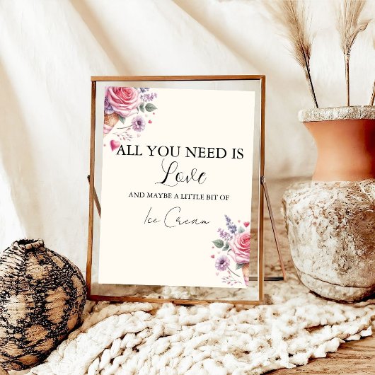 スコップドアイスクリームフレーバーブライダルシャワーバー ポスター