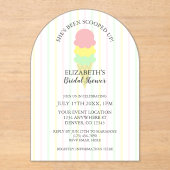 スコップドアイスクリームブライダルシャワー アクリル招待状 (正面)