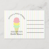 スコップドアイスクリームブライダルシャワー アドバイスカード (正面)