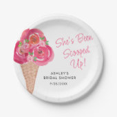 スコップドアイスクリームブライダルシャワー パーソナライズされた ペーパープレート (正面)