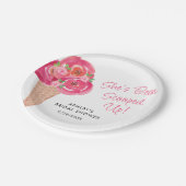 スコップドアイスクリームブライダルシャワー パーソナライズされた ペーパープレート (アングル)