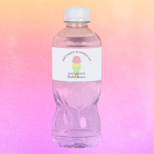 スコップドアイスクリームブライダルシャワー ペットボトルラベル