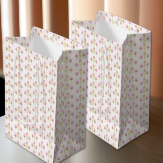 スコップドアイスクリームブライダルシャワー ミディアムペーパーバッグ