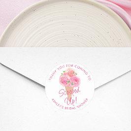 スコップドアイスクリームブライダルシャワー ラウンドシール