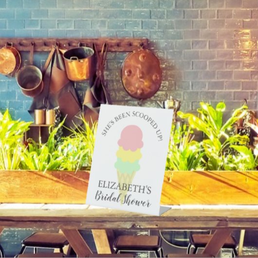 スコップドアイスクリームブライダルシャワー 台座サイン