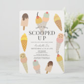 スコップドアイスクリームブライダルシャワー 招待状 (スタンド正面)