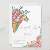 スコップドアイスクリームブライダルシャワー 招待状 (正面)