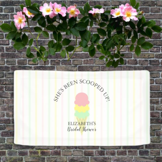 スコップドアイスクリームブライダルシャワー 横断幕