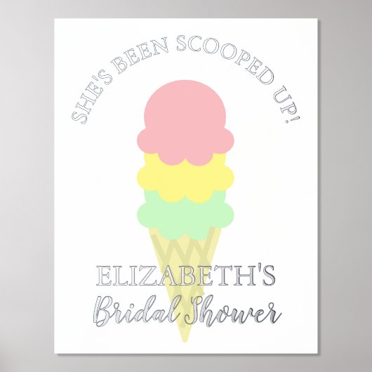 スコップドアイスクリームブライダルシャワー 箔ポスター (正面)