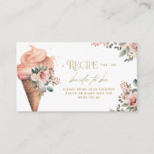 スコップドアイスクリームレシピピンクブライダルシャワー エンクロージャーカード (正面)