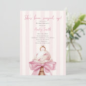 スコップドアイスクリーム婚約リングや輪ブライダルシャワー 招待状 (スタンド正面)