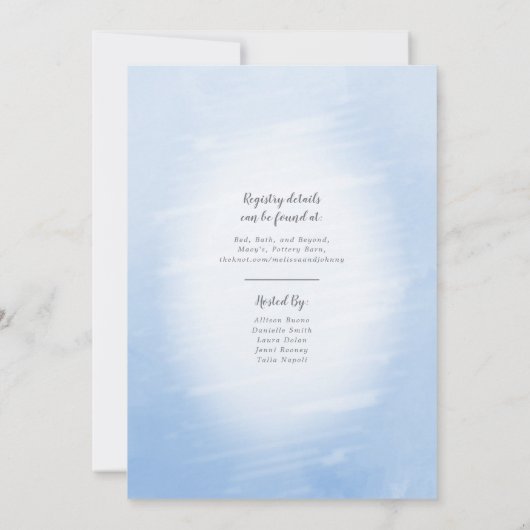 スコップドアップブルーアイスクリームテーマブライダルシャワー 招待状 (裏面)