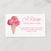 スコップドブライダルシャワーピンク共有Aレシピ エンクロージャーカード (正面)