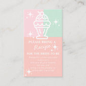 スコップドレシピアイスクリームレトロブライダルシャワー エンクロージャーカード (正面)