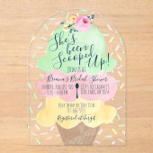 スコッユニークプアップアイスクリームブライダルシャワー アクリル招待状 (正面)