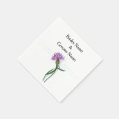 スコッ伝統的チとケルト結婚ックのアザミ スタンダードカクテルナプキン (角)