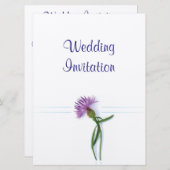 スコッ伝統的チとケルト結婚ックのアザミ 招待状 (正面/裏面)