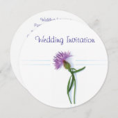 スコッ伝統的チとケルト結婚ックのアザミ 招待状 (正面/裏面)