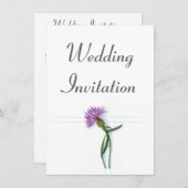 スコッ伝統的チとケルト結婚ックのアザミ 招待状 (正面/裏面)