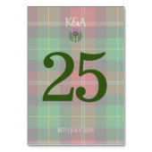 スコッ伝統的トタータンチェックとスコットランドティスル テーブルナンバー (裏面)