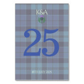 スコッ伝統的トタータンチェックとスコットランドティスル テーブルナンバー (裏面)