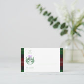 スコッ伝統的トタータンチェックとスコットランドティスル プレイスカード (スタンド正面)