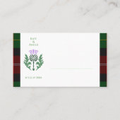 スコッ伝統的トタータンチェックとスコットランドティスル プレイスカード (正面)