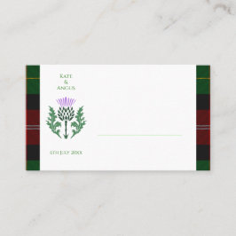 スコッ伝統的トタータンチェックとスコットランドティスル プレイスカード