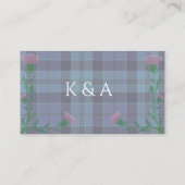 スコッ伝統的トタータンチェックとスコットランドティスル プレイスカード (裏面)