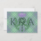 スコッ伝統的トタータンチェックとスコットランドティスル 出欠カード (裏面)