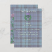 スコッ伝統的トタータンチェックとスコットランドティスル 出欠カード (正面/裏面)