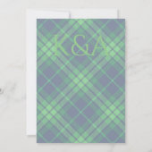 スコッ伝統的トタータンチェックとスコットランドティスル 招待状 (裏面)