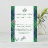 スコッ伝統的トタータンチェック縁どとシスル 招待状 (スタンド正面)