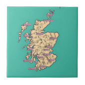 スコッ図解入りの、写真付きのトの旅行マップ(ティール(緑がかった色)バージョン) タイル (正面)