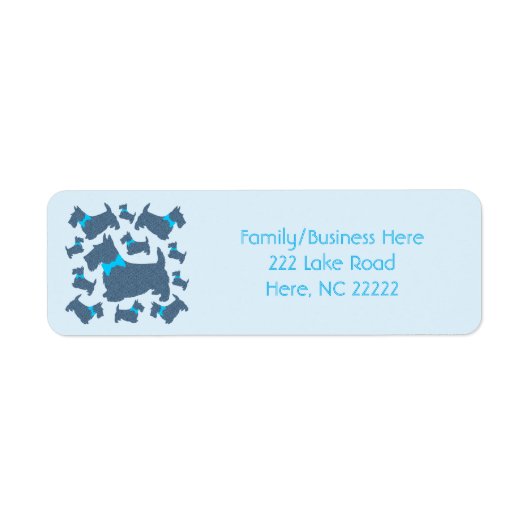 スコッ熱狂するティ差出人住所ラベル ラベル (正面)