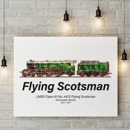 スコッ飛んでいるツマン蒸気機関車 フォトプリント           