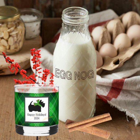 スコティカスタマイズドッグアンドタータンチェックホリデー ウイスキーグラス