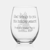 スコティカスタマイズドッグホリデーワイングラス ステムなしワイングラス (裏面)