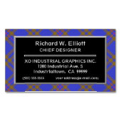 スコティッシュアクセントクランエリオットエリオットタータンチェック マグネット名刺 (正面)