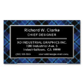 スコティッシュアクセントクレギータータンチェック マグネット名刺 (正面)