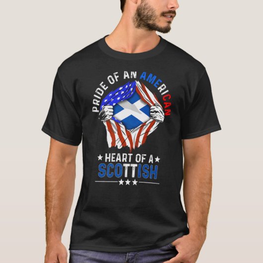 スコティッシュアメリカンアメリカプライドフォーリンスコットランドF Tシャツ (正面)