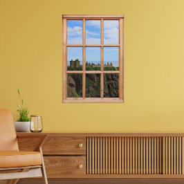 スコティッシュキャッスル海ビューからウィンドウ ポスター