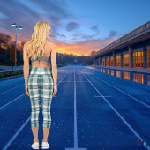 スコティッシュキャンベルプレイドグリーン&ホワイトパターン カプリレギンス