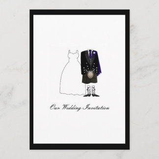 スコティッシュキルト結婚式招待状 – ネイビーブルー 招待状