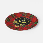 スコティッシュクラムクレストアシスルタータンチェック ペーパープレート (アングル)